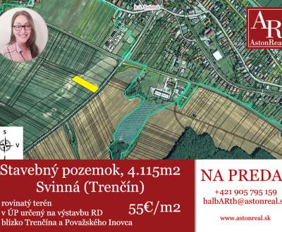 IBA U NÁS! Investičný stavebný pozemok 4.115m2, Svinná, Trenčín