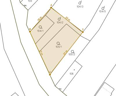 Na predaj stavebný pozemok, /š 27m/, Čierny Brod centrum, 592 m²