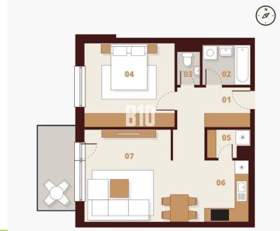 Rezervované - 2 izbový byt v developerskom projekte Rínok Rača parkova