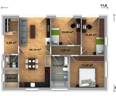 Novostavba - bungalov 4+kk, Lúky (Púchov) - pozemok 360, 350 m2