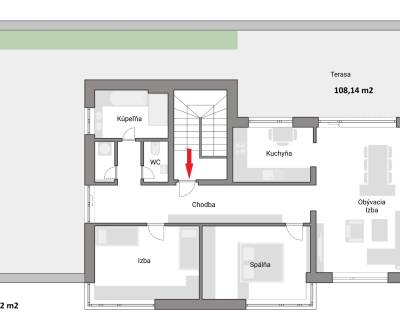 PREDAJ 3-izb. byt s terasou, 222 m2, Dunajská Lužná, fotovoltaika