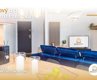 NÁJOM | aj KRÁTKODOBO | 3i byt 72 m² v centre PO, zariadený, od 1.9.