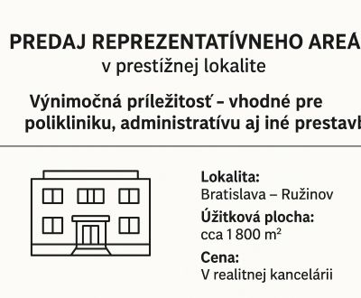 Predaj areálu v BA-Ružinov (klinika, administratívu a iné zariadenia)