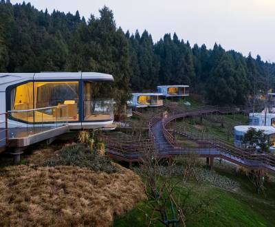 Vesmírna kapsula VESSEL E7 s balkónom a terasou, 38 m2