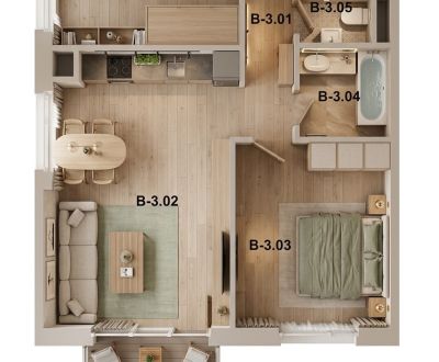 Znížená cena predaj 3-izbový byt s výmerou 72,46m2 vo výstavbe  Bolešo