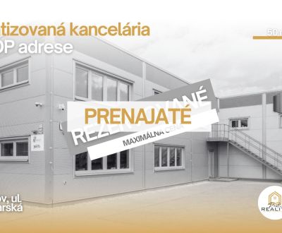PRENAJATÉ | 50 m² Klimatizovaná kancelária na TOP adrese v Prešove
