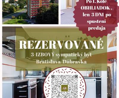 REZERVOVANÉ 3 IZBOVÝ BYT s veľkou lodžiou v Bratislava-Dúbravka
