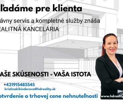Pre konkrétneho klienta hľadáme rodinný dom v Krupine