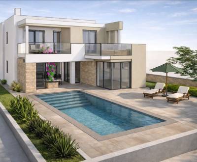  LJUBAČ - stavebný pozemok 697m2 s projektom na výstavbu vily s bazéno