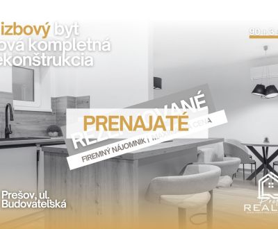 PRENAJATÝ | 3i tehlový BYT, 90 m², centrum PO, balkón , ZARIADENÝ