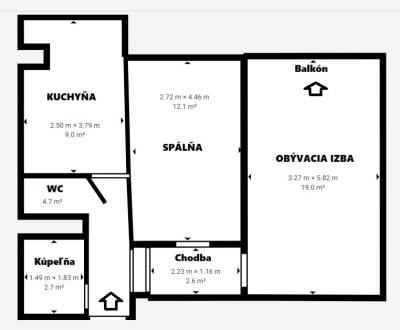 2 izbový prerobený byt v Trenčíne Pred polom, balkón + pivnica