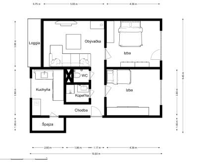 Priestranný 3-izbový byt na predaj v Piešťanoch, E.F. Scherrera