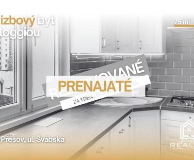 PRENÁJOM – 3i byt s lodžiou, zariadenie dohodou - prenajaté