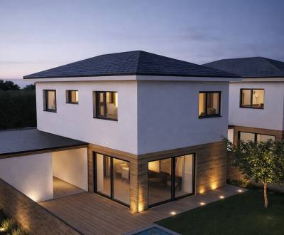 Hrubá stavba dvojpodlažného domu v Senici - IBV Vinohrady.