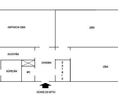 NA PREDAJ VEĽKÝ 3 IZB. BYT, SÍDLISKO III, V. CLEMENTISA 78 m2