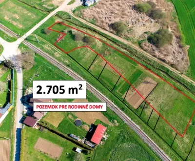 Spišské Vlachy - 2.700 m2 pozemok na RD, mobilný dom, farmu
