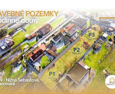 PREDAJ | 3 STAVEBNÉ POZEMKY od 520 m² Prešov