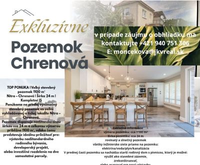 TOP PONUKA:Veľký stavebný pozemok v elitnej lokalite Chrenová