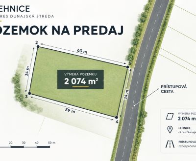Stavebný pozemok  – Lehnice - Masníkovo - 2 074 m²