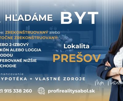 MÁME KUPUJÚCEHO pre váš 1-2 IZBOVÝ BYT! | Prešov
