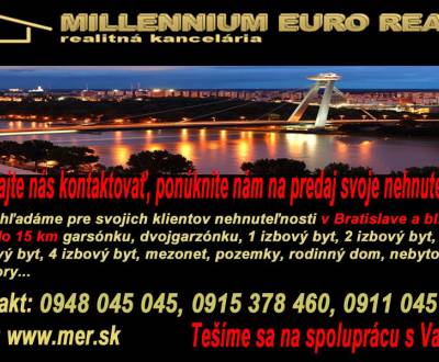 RK MER -Súrne hľadáme pre našich klientov 3 izbový byt, BA V Petržalka