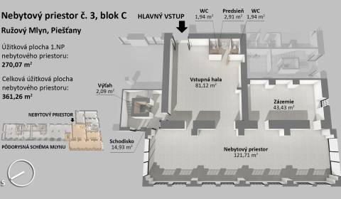 Nebytový priestor číslo 3, blok C v projekte Ružový mlyn