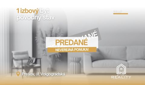 PREDANÝ BEZ INZERCIE -  1 izbový byt, sídlisko III 