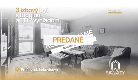 PREDANÝ - Veľký 3i byt 72 m² s 5 m² loggiou a TOP výhľadom