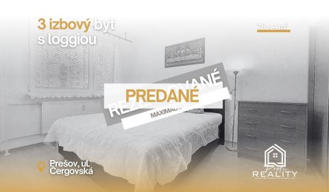 PREDANÝ - Bezbariérový 3i byt, 78 m² + 4 m² Loggia, 4/8p., Čergovská,