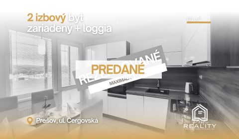 PREDANÝ | 2 izbový ZARIADENÝ byt 60 m² s LOGGIOU, okamžité bývanie