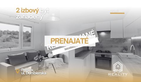 PRENAJATÉ | 2i BYT, ZARIADENÝ aj KRÁTKODOBO