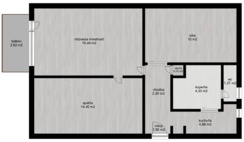 NA PREDAJ 2.izbový byt, prerobený na trojizbový (59m2)_BREZNO