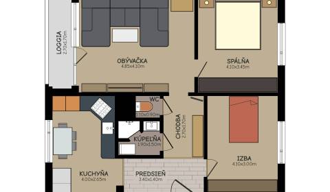 Kompletne prerobený 3- izbový byt 