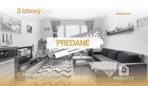 PREDANÝ | 3i byt - 72m² + loggia, Čergovská Prešov
