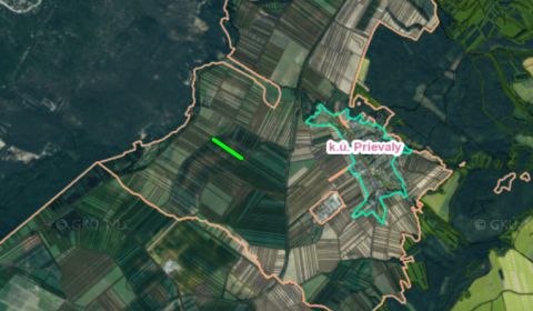  Pozemok v obci Prievaly