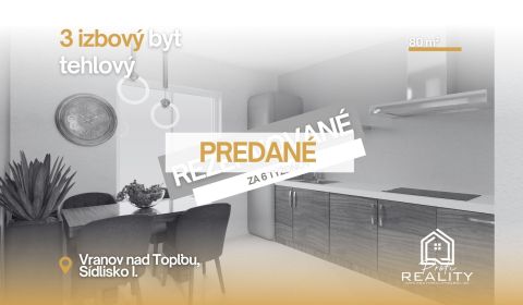 PREDANÝ | 3i tehlový byt priamo v centre mesta Vranov nad Topľou
