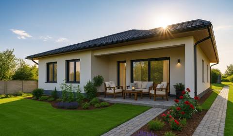 ZNÍŽENÁ CENA! Moderný 4-izb.bungalov,Čakanovce, KE-okolie, 7 árov