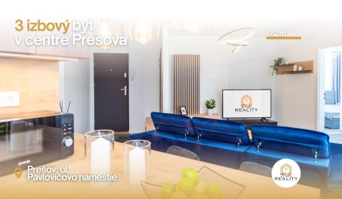 PRENÁJOM | 3i byt 72 m² v centre Prešova, zariadený - aj KRÁTKODOBO !!
