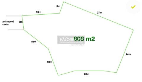 Predaj, pozemok pre rodinný dom   606 m2 Bardejov