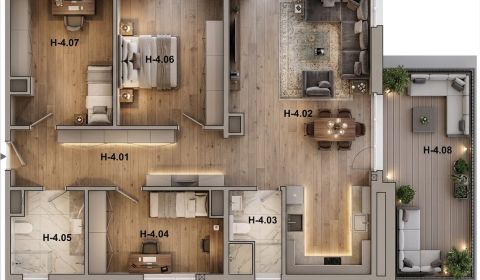 Znížená cena na predaj 4- izbový byt 114,35 m2 v novostavbe Bolešov