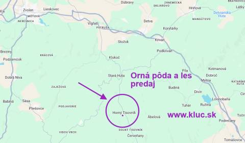 Ponúkame pozemky, pôdu a les v Hornom Tisovníku.