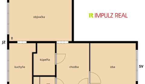 2i byt, KE - Trieda SNP – Terasa (Západ), 51m2, nová rek.