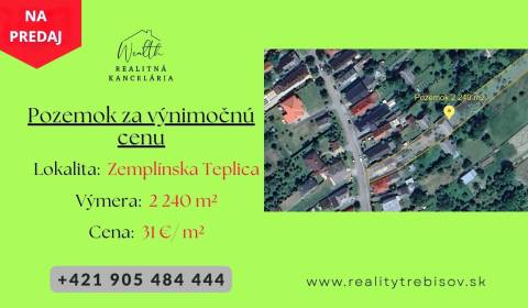 Pozemok v Zemplínskej Teplici za cenu 31 €/m²