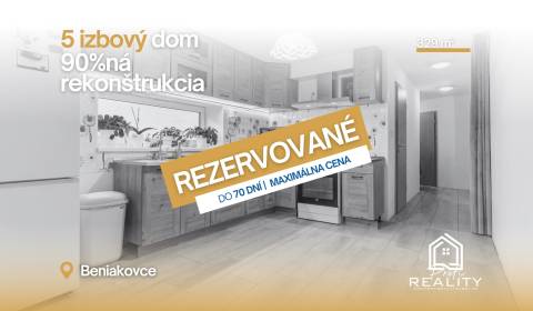 REZERVOVANÉ | Priestranný 5i Rodinný dom v obci Beniakovce 