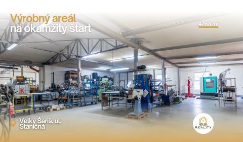 VÝROBNÝ AREÁL 4763 m² na OKAMŽITÝ ŠTART | V. ŠARIŠ | R4 / D1