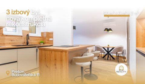 PRENÁJOM | LUXUSNÝ 3i tehlový BYT, 90 m², centrum PO, balkón, Klíma