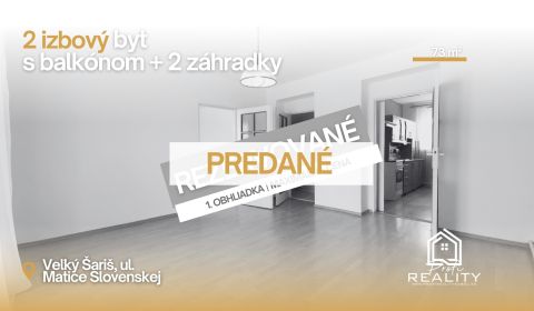 PREDANÉ | 2-izb. byt 73 m² (s balkónom, pivnice) V. Šariš