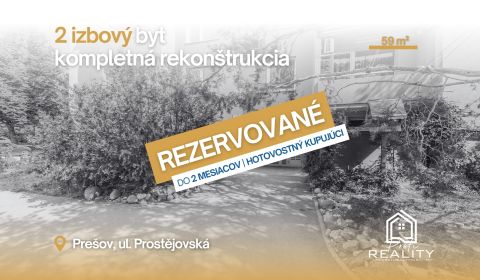 REZERVOVANÉ, 2i byt 59 m², Sídlisko III – Prostejovská | voľný ihneď 