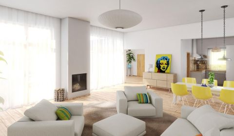 Na predaj výnimočný átriový rodinný dom s dvojgarážou v obci Dolná Seč