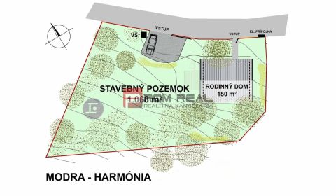 PREDAJ stavebných pozemkov MODRA Harmónia - 1068m2, 1656m2, 2725m2